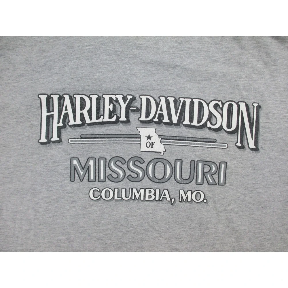 VINTAGE Harley Davidson Shirt Mens Extra Large Gray Road King Missouri 90s*